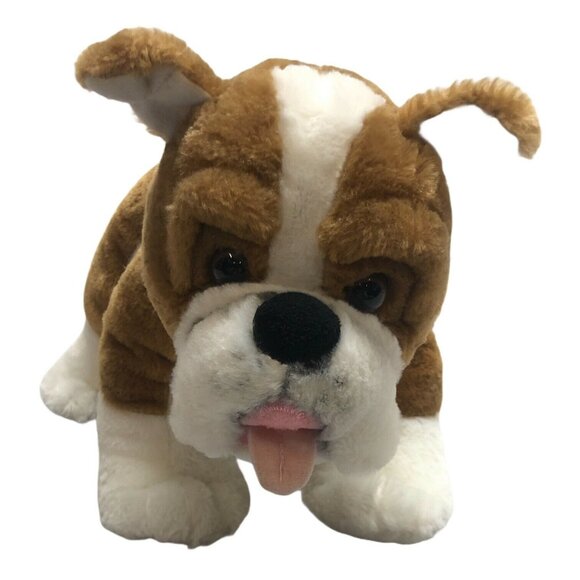 Build A Bear English Boxer Brown White Bulldog 15" Barks Plush Puppy Dog Stuffed - Picture 1 of 6